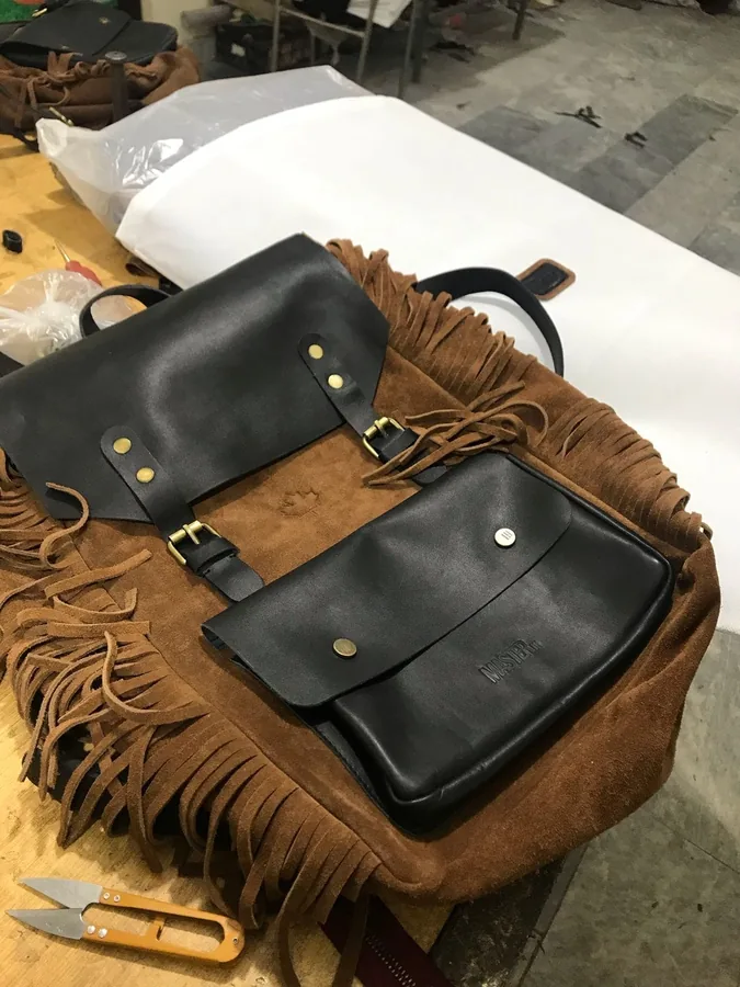 Fringe bag, black